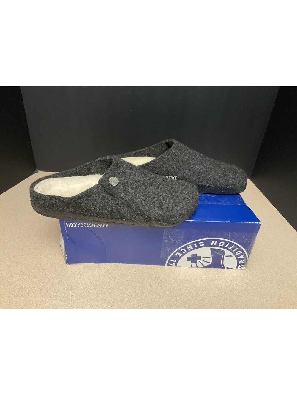 New! Womens Birkenstock Zermatt Shearling Wool Felt Slippers Size 37-US 6. Nice!